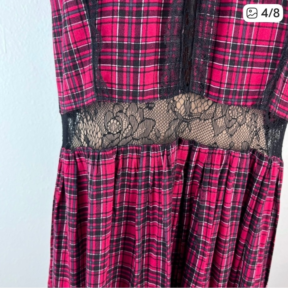 Royal Bones Red and Black plaid dress - Picture 4 of 7
